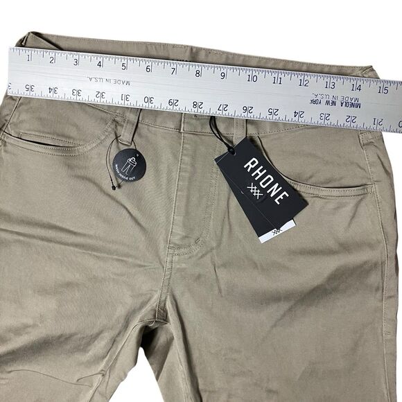 Rhone Pants Mens 28 x 32 Tan Slim Straight Khaki Everyday Twill 5 Pocket Stretch - Picture 5 of 10